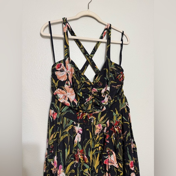 Maeve x Anthropologie Gabriela Ruffled Maxi Dress in Black Multi - XL - Picture 3 of 11